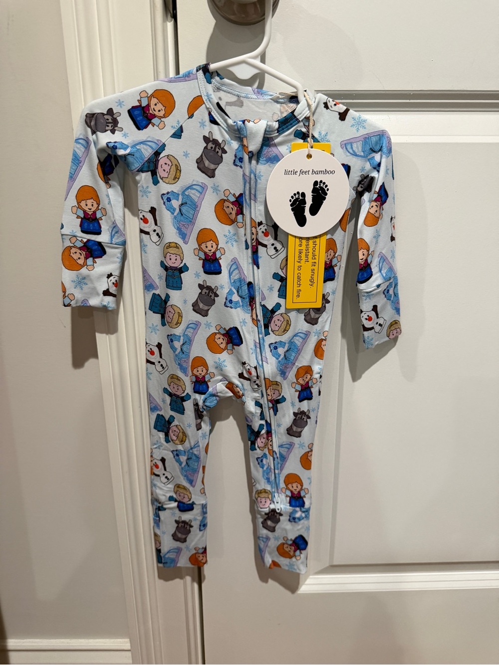 Little Feet Bamboo Blue Frozen little people One-Piece size 0-3 months NWT